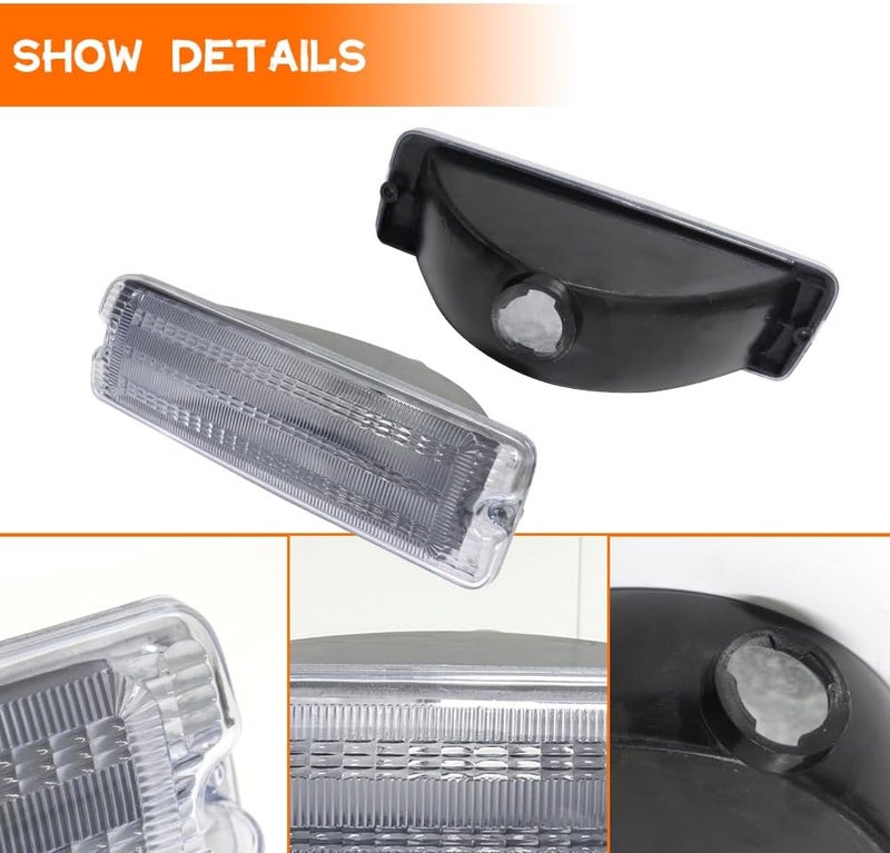 Tonsya For 1991 1992 1993 Dodge D150, D250, D350, W150, W250e, W350 Ramcharger,1991 Dodge D150S, W150S Front Parking turn signal lights housings Clear Lens #55026085, 55026084 - Image 2